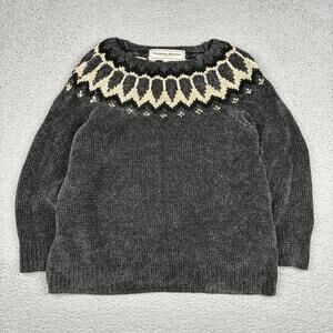 Farmers Market Iceland Sweater Women’s S Gray Nordic Fisherman Knit 3/4 Sleeve